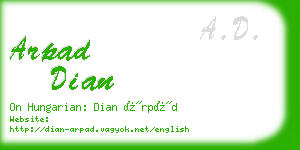 arpad dian business card